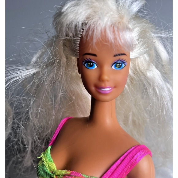 Vintage Barbie Hawaiian Fun Mattel 1990 Beach Doll Swimsuit Bikini Blonde Toy - Picture 1 of 16